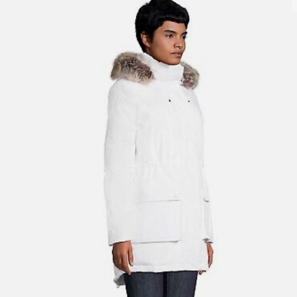 New Lands' End Women's Petite Expedition Down Winter Parka White S/P 6-8 - Picture 3 of 15